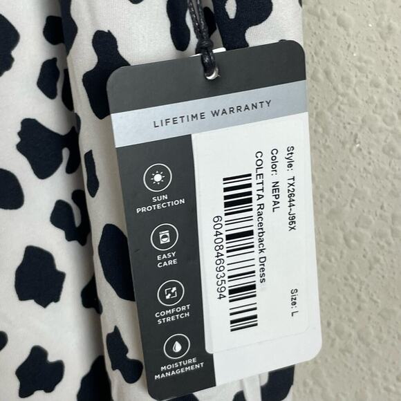 NWT Tail Activewear L Black White Animal Print Sleeveless‎ Dress Coletta 32" - Picture 8 of 9